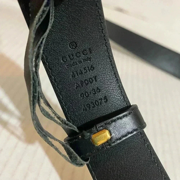 Gucci black leather belt
